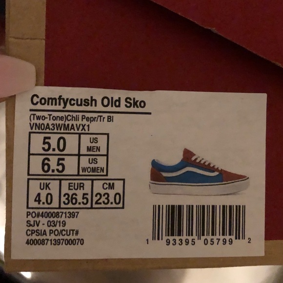 Vans Old Skool Comfycush Red Chili Blue Sneakers - Picture 9 of 11